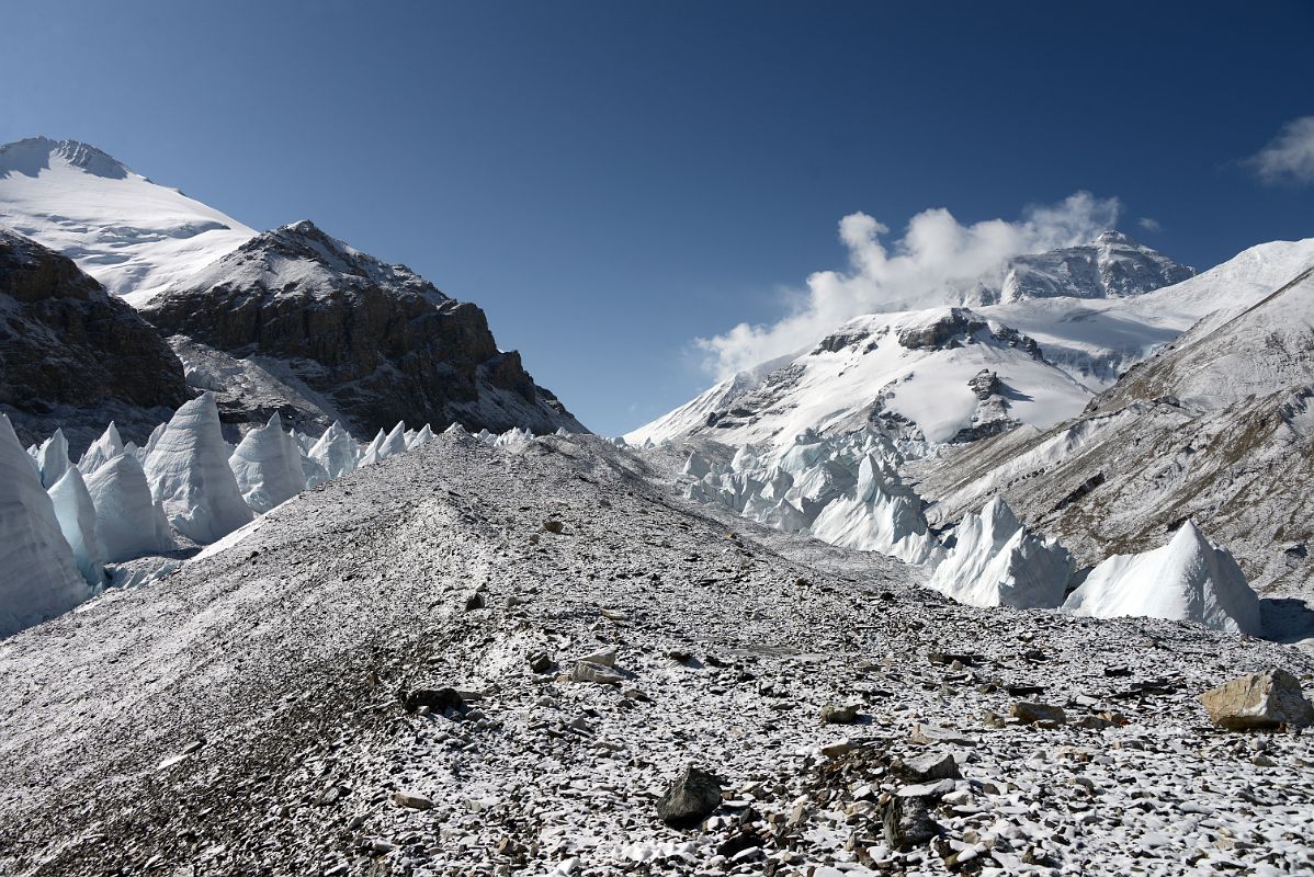 11 The Trail Ahead With Ice Penitentes On Both Sides And Xiangdong Peak Kharta Phu West And Mount Everest Early Morning To Mount Everest North Face Advanced Base Camp In Tibet